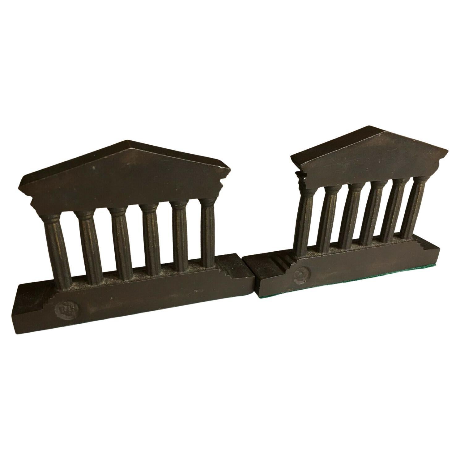 Other Bradley Hubbard B&H Gold/Gilded Bookends Federal Neoclassical Building w/Columns For Sale