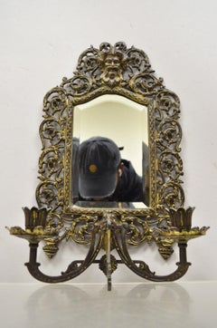 Bradley & Hubbard Cast Iron Figural Bacchus Wine Small Wall Mirror Sconce