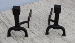 Bradley & Hubbard-Feuerböcke aus gehämmertem Eisen, Art déco-Stil, 1940er Jahre