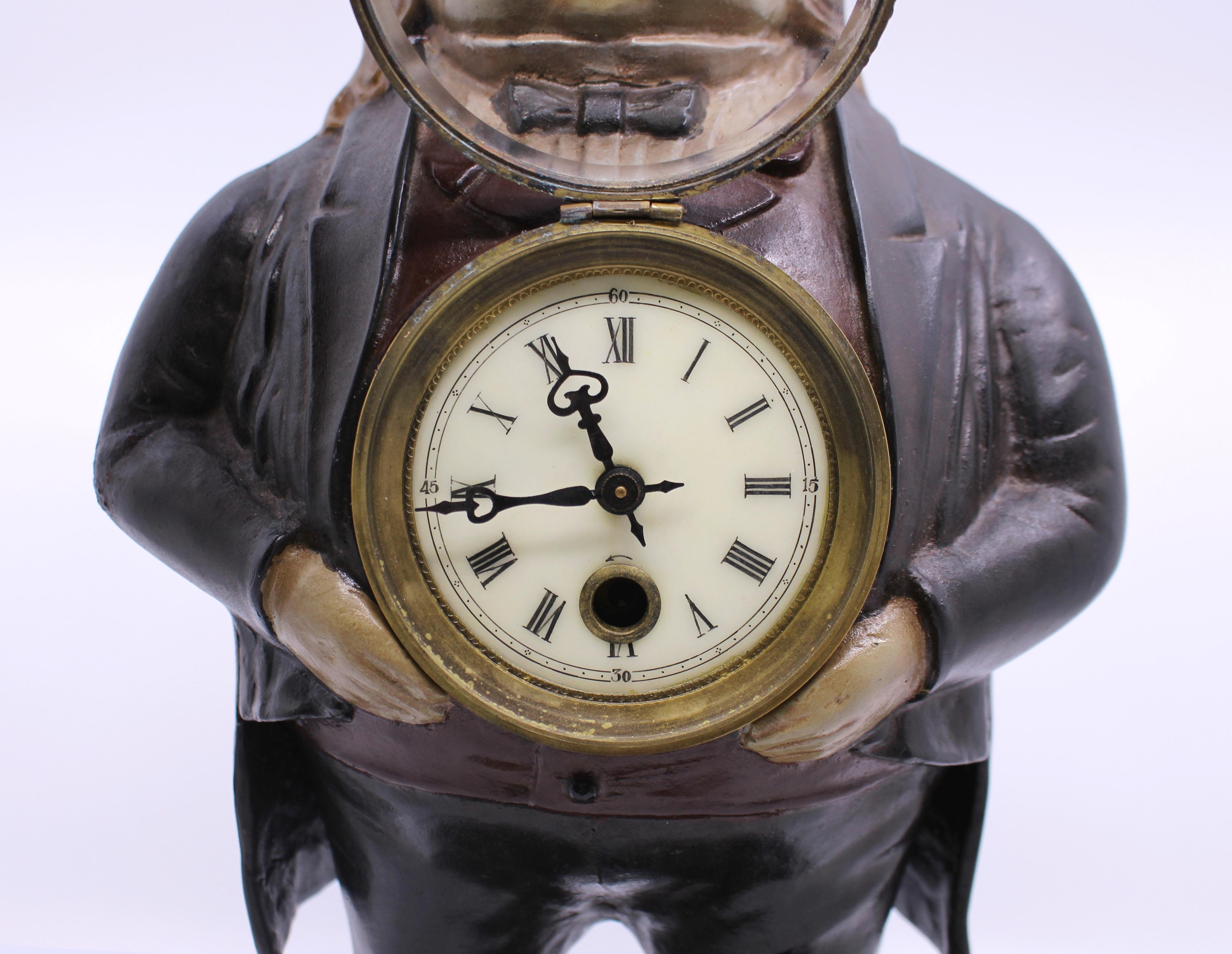 19th Century Bradley & Hubbard John Bull Blinking Eye Novelty Clock For Sale