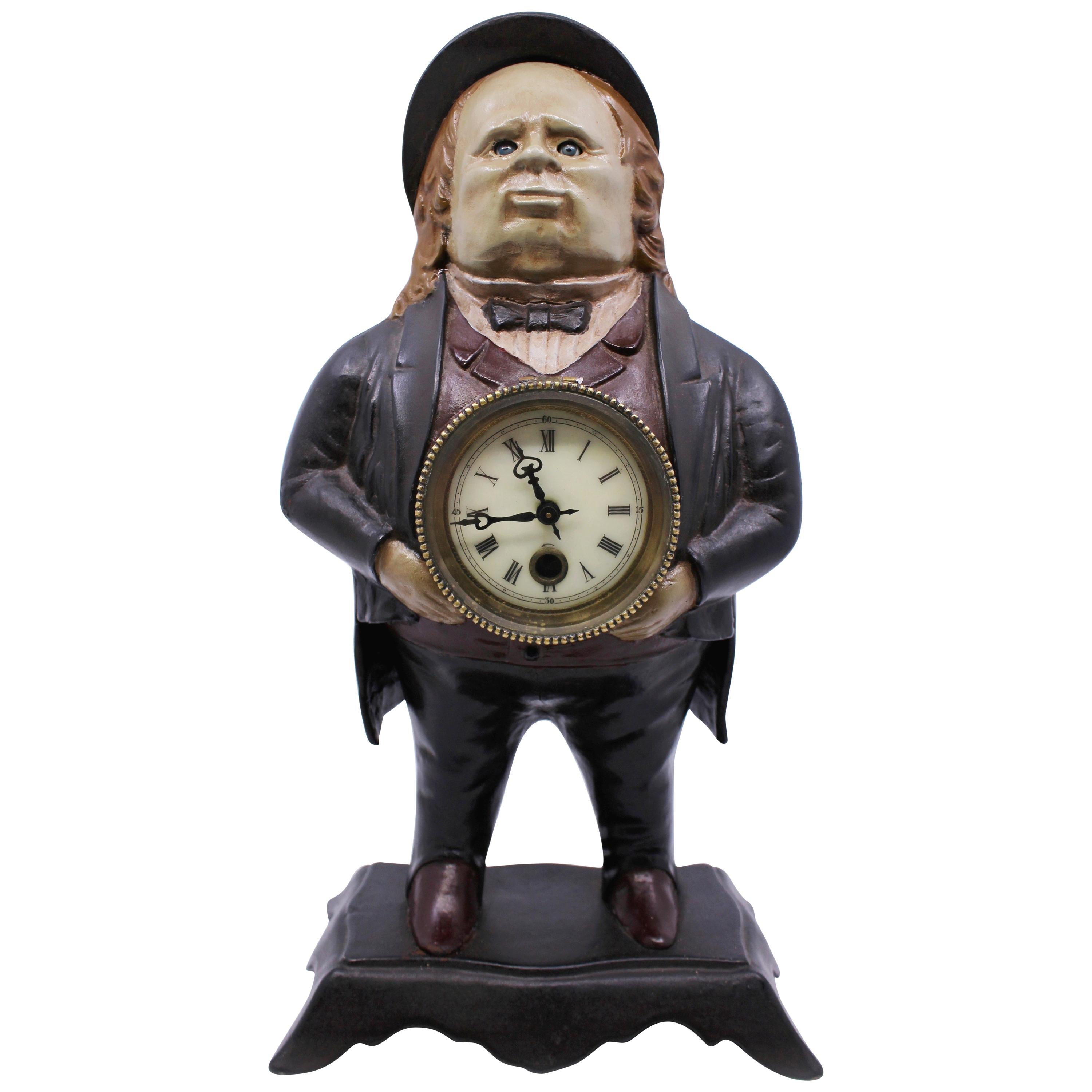 Bradley & Hubbard John Bull Blinking Eye Novelty Clock For Sale