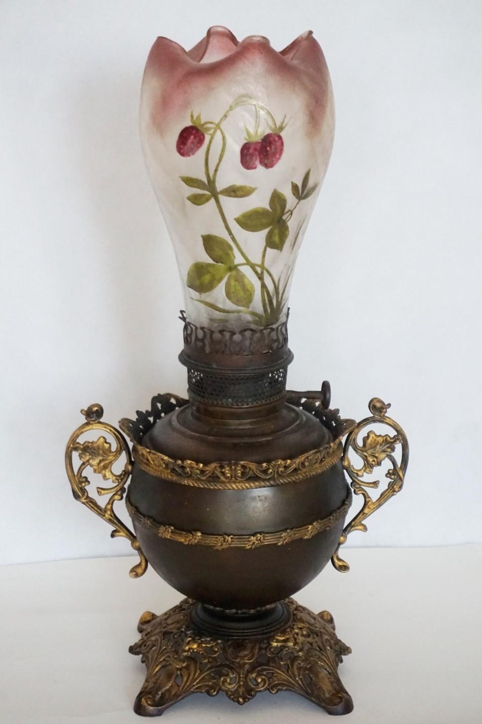 Antike Bradley & Hubbard Petroleumlampe von 1885-1894, Modell 
