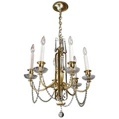 Bradley & Hubbard Six-Arm Silver Plated Chandelier