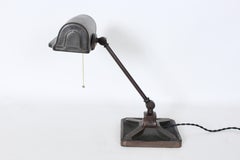 Bradley & Hubbard Style Antique Bronze Adjusting Bankers Lamp, circa 1920's