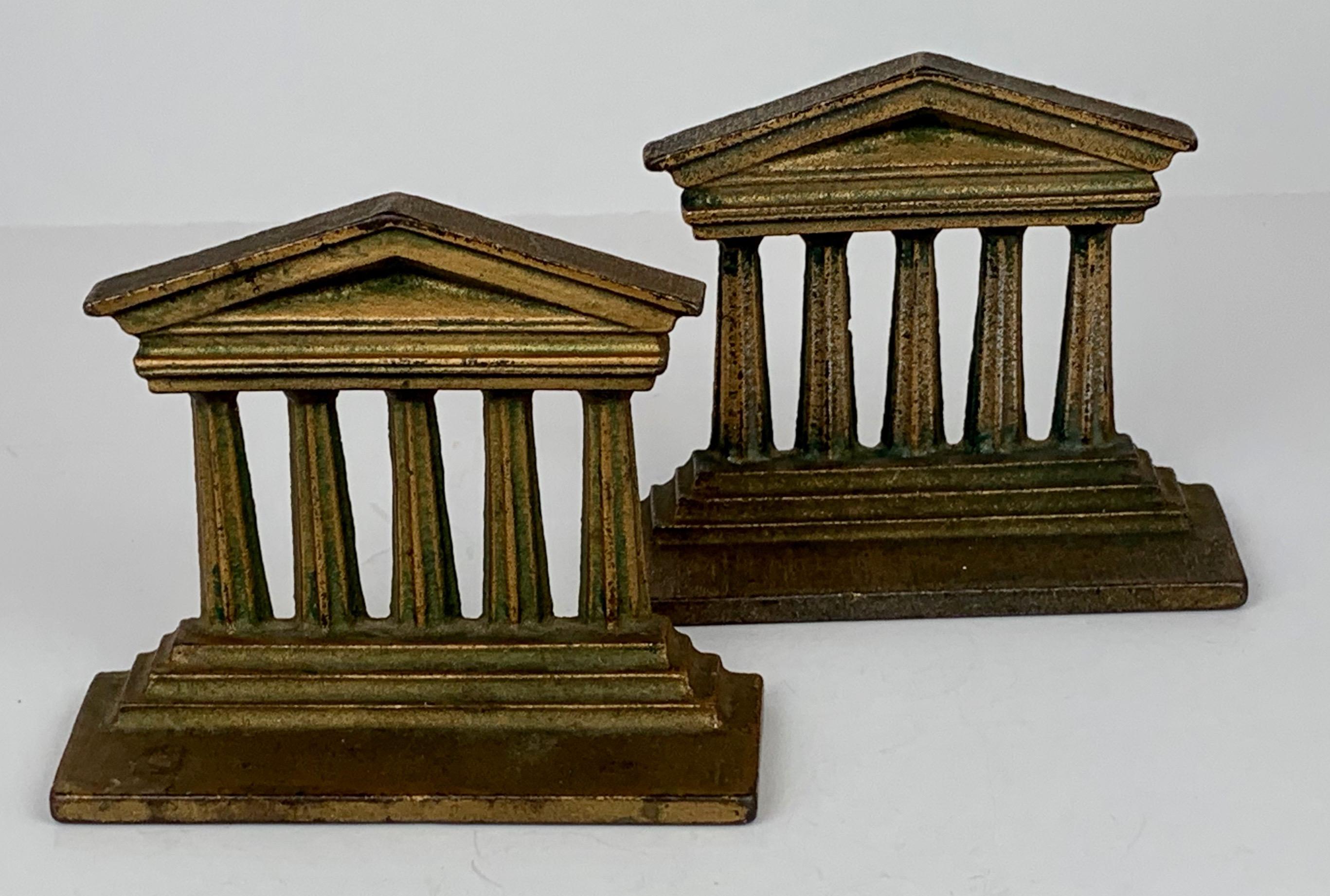 Neoclassical Revival Temple of Isis Bookends by Bradley & Hubbard, American, c. 1900
