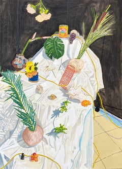 Used Classroom I, Contemporary Interior Still Life Painting, Oil on Canvas