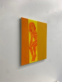 Glow Girl, Contemporary Oil Painting, Orange, Yellow