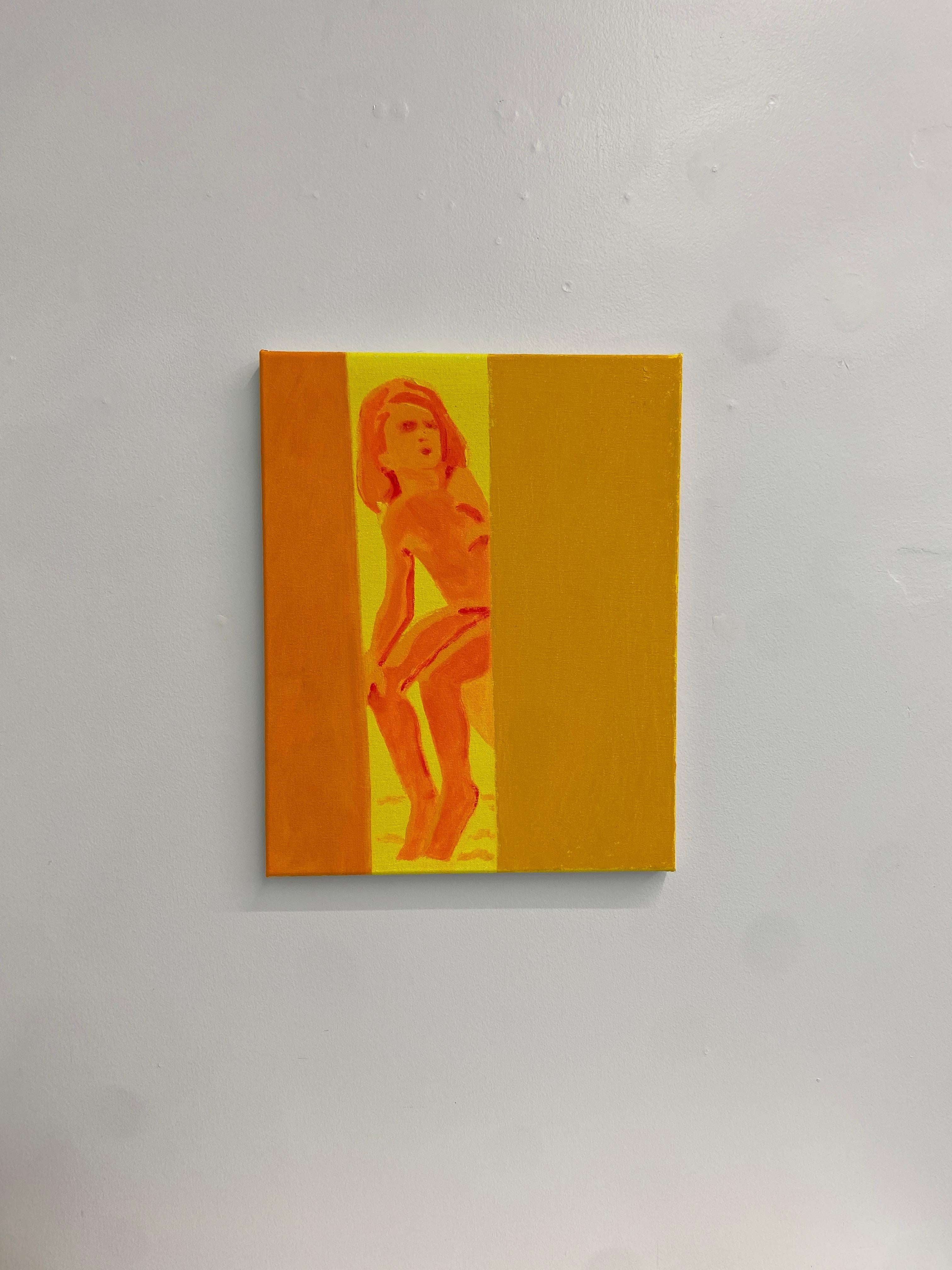 Glow Girl, Contemporary Oil Painting, Orange, Yellow For Sale 1