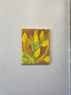 Speaking Through Flowers(LP), Contemporary Oil Painting, Floral, Portrait