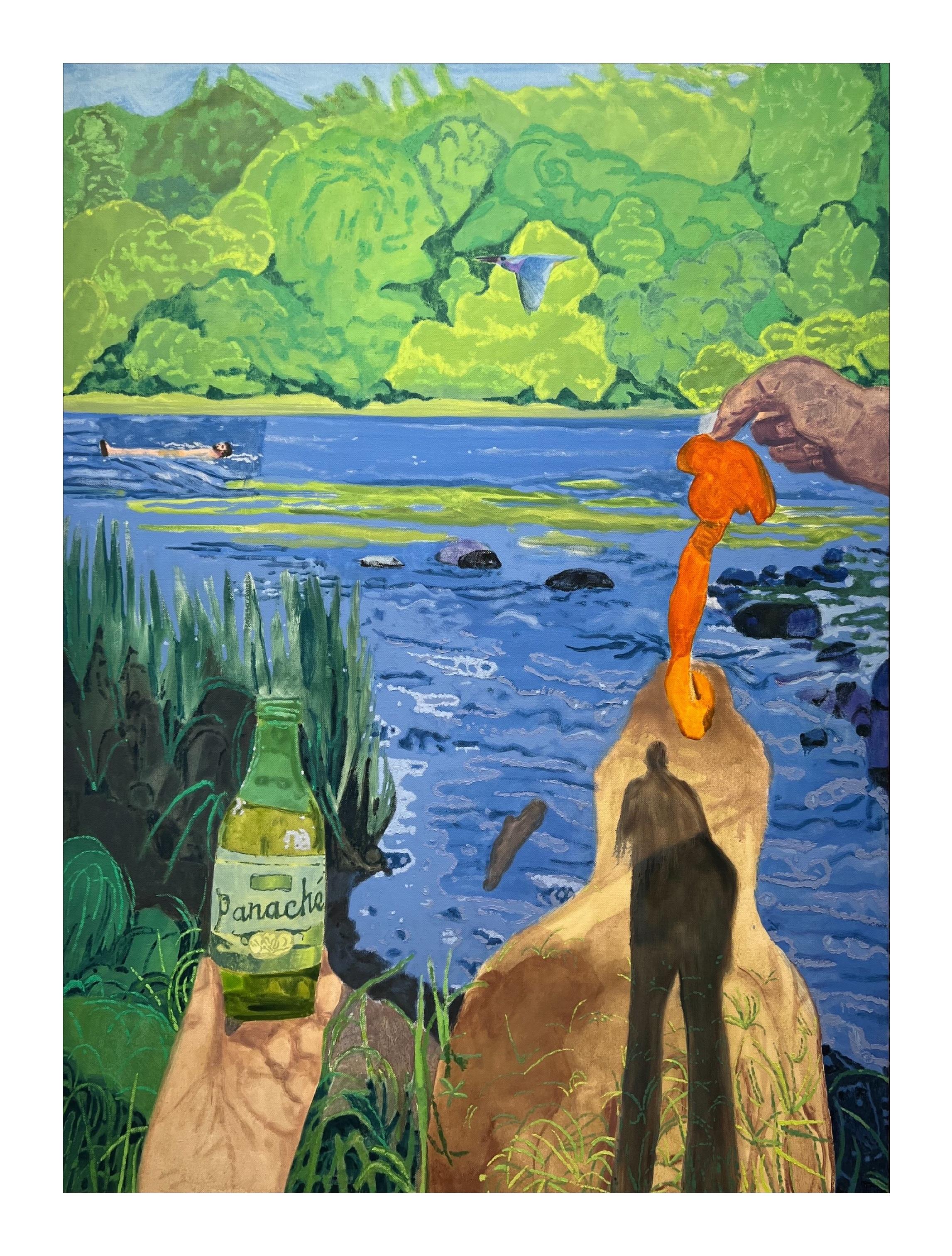 Bradley Kerl Landscape Painting - The River, Contemporary Painting, Oil on Canvas, Landscape, Flora, Waterscape
