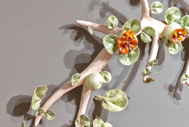 Bradley Sabin Antler Set with Orange Floral Pods (dimensions variable) For Sale 3