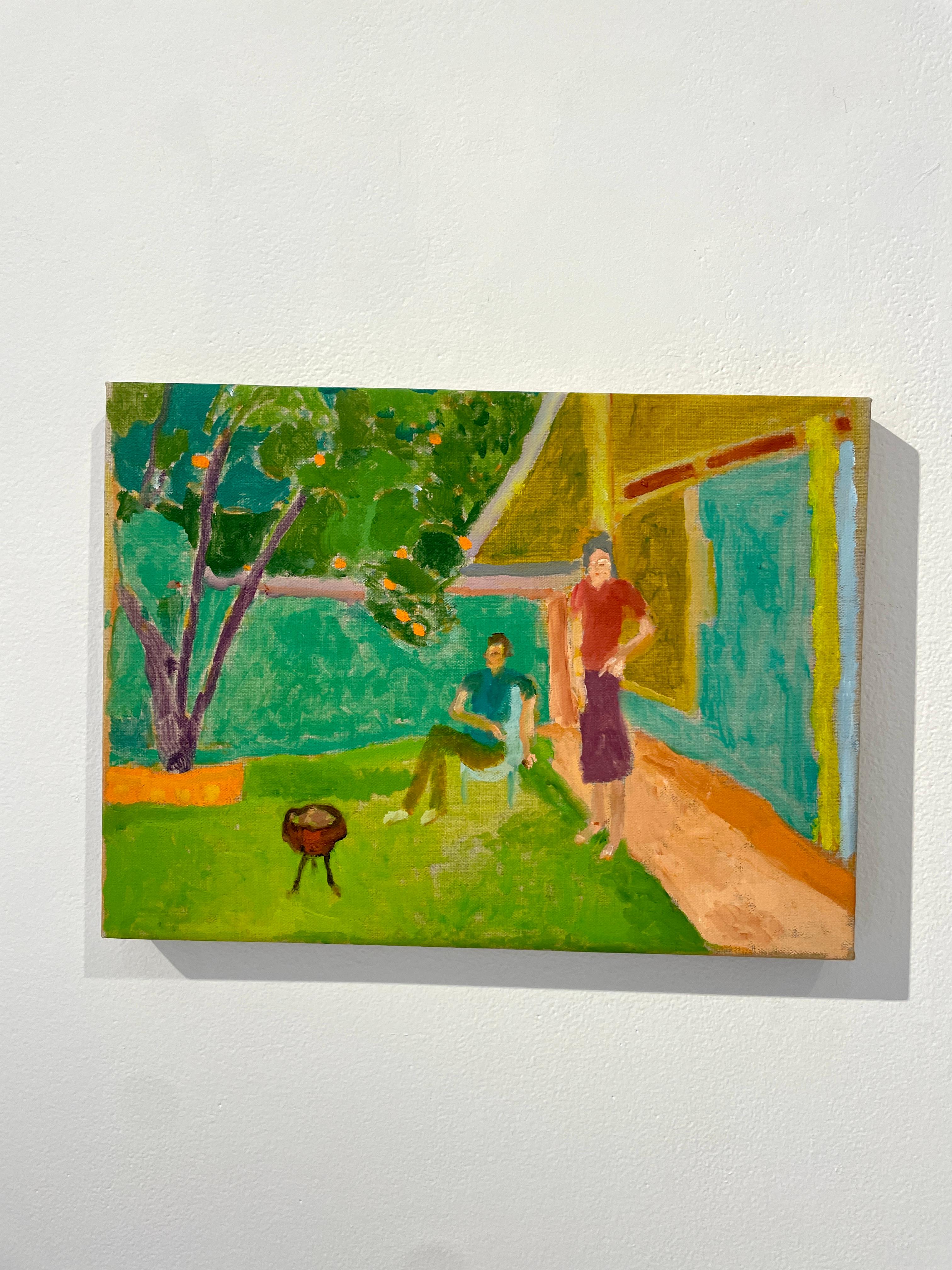 Momento en el patio trasero - Painting Contemporáneo de Bradley Wood