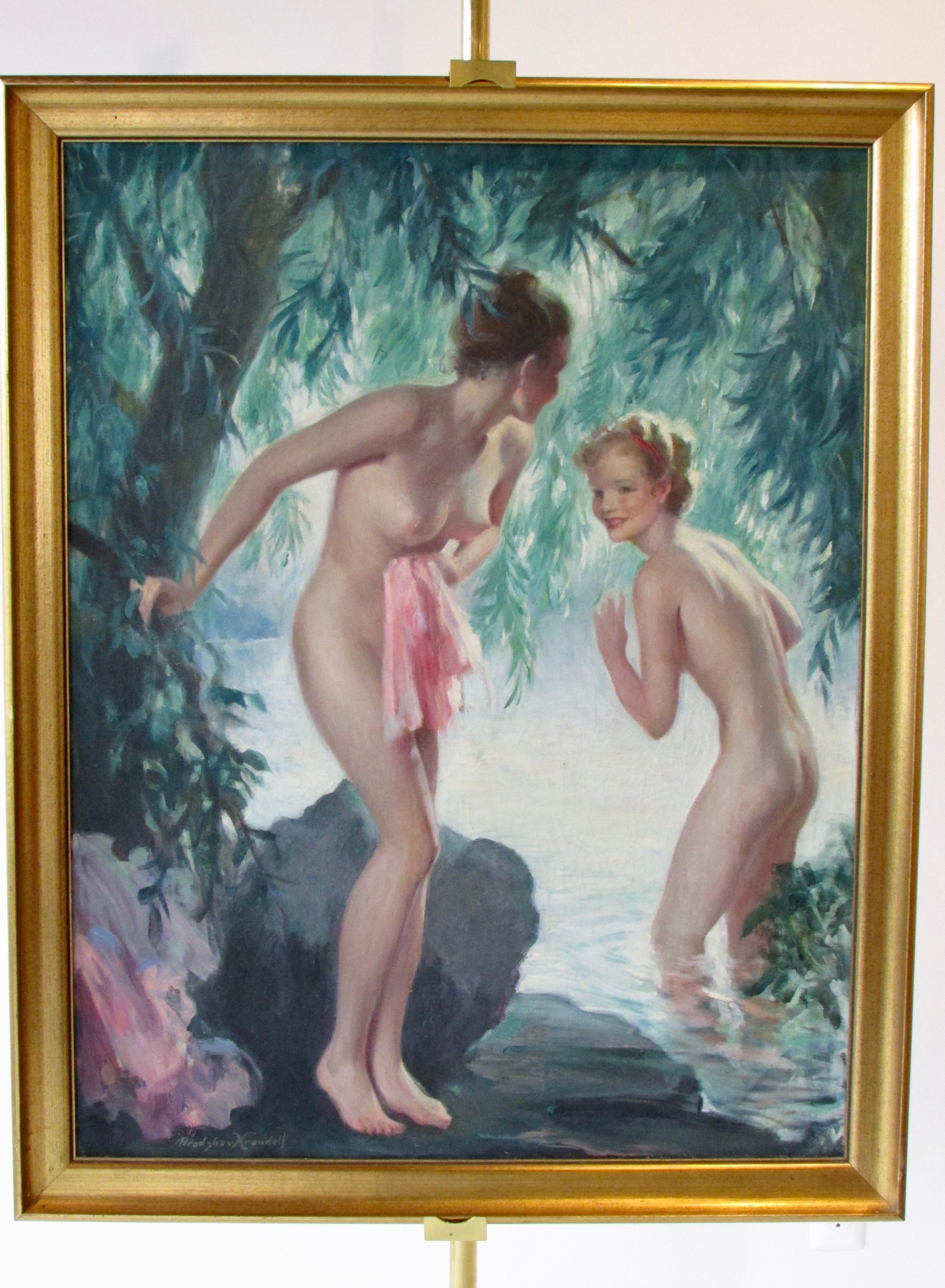 American Classical Bradshaw Crandell Original Water Nymph Illustration Art for Iodent Toothpaste For Sale