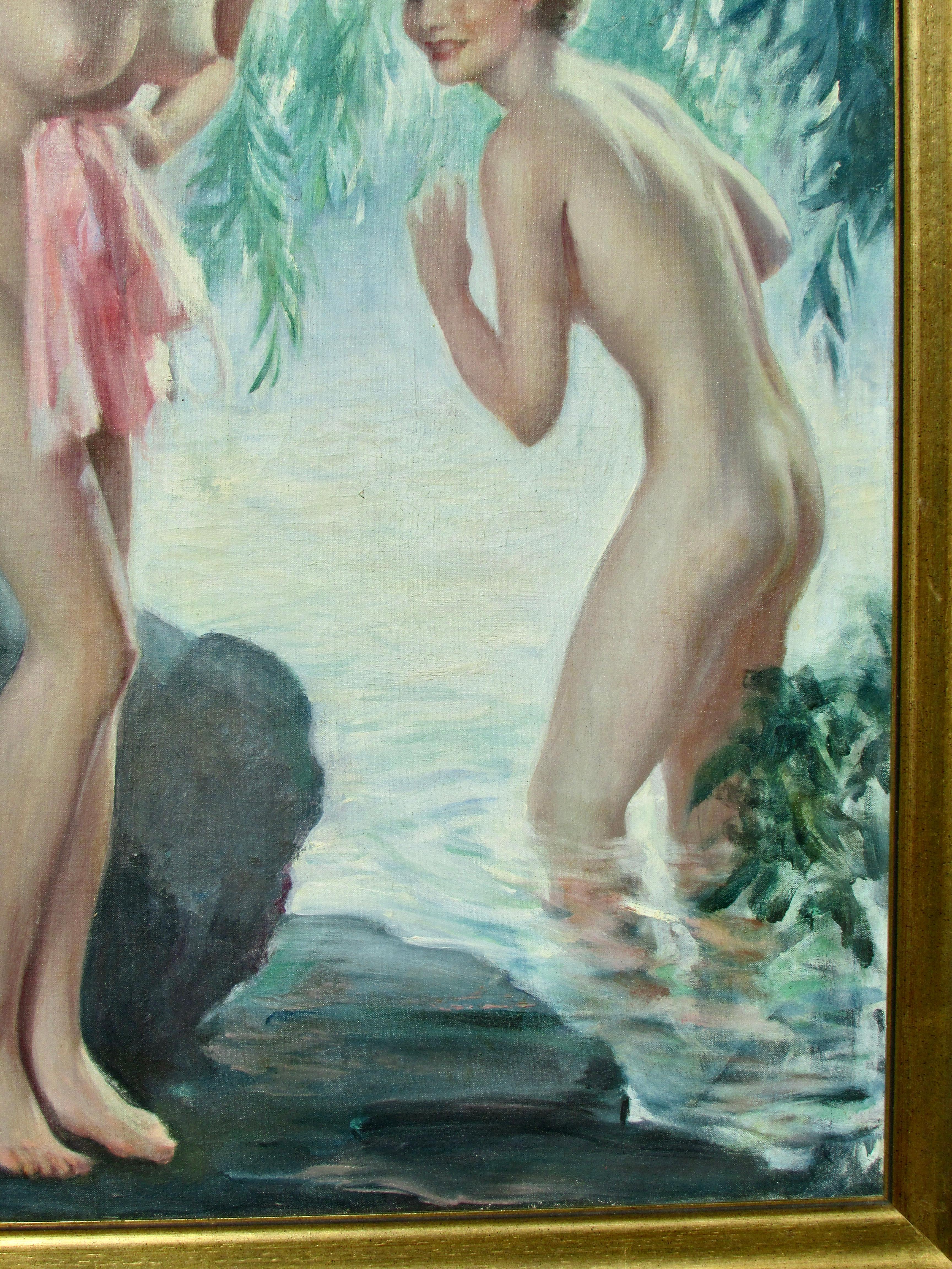 20th Century Bradshaw Crandell Original Water Nymph Illustration Art for Iodent Toothpaste For Sale