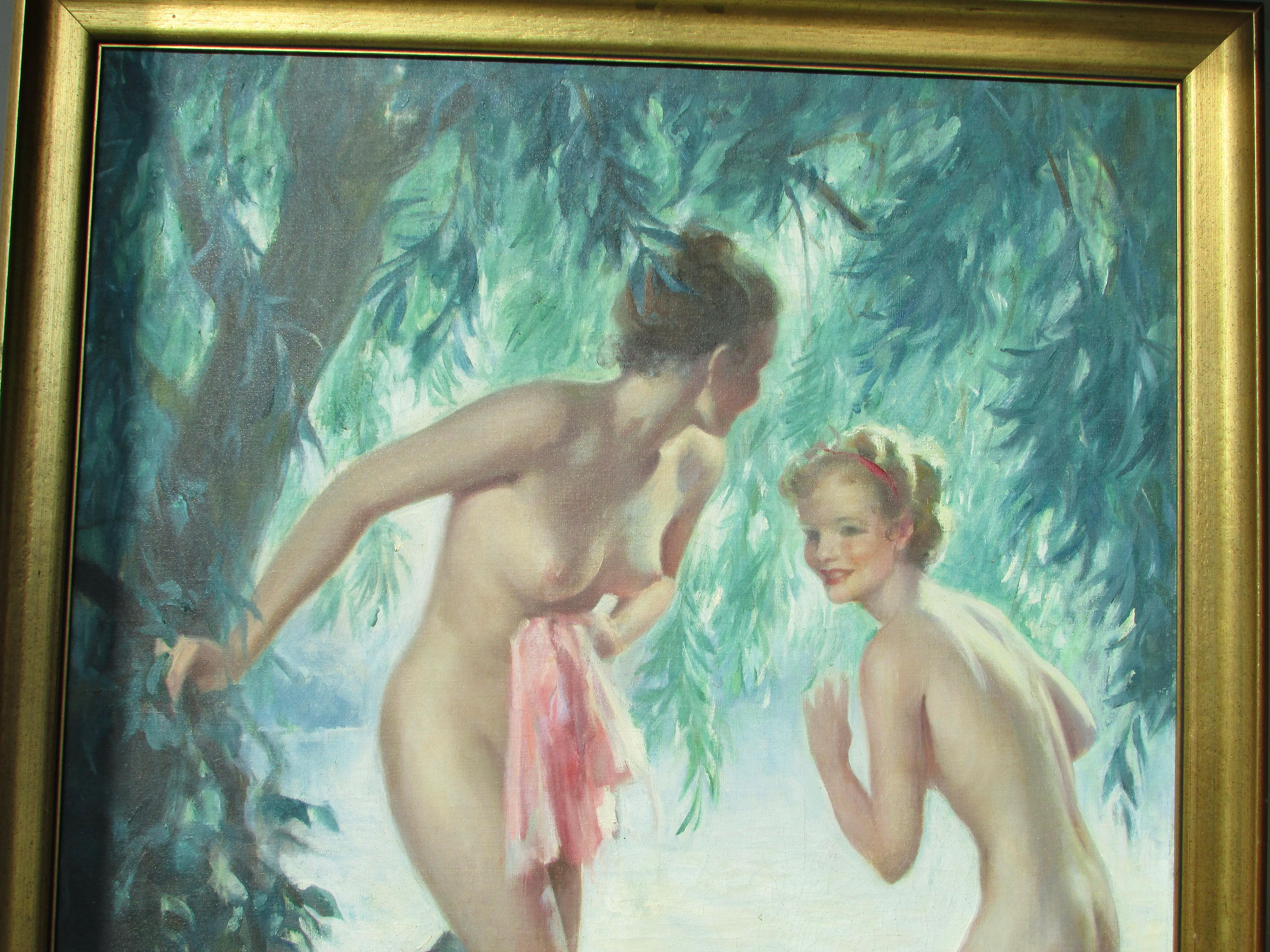 Wood Bradshaw Crandell Original Water Nymph Illustration Art for Iodent Toothpaste For Sale