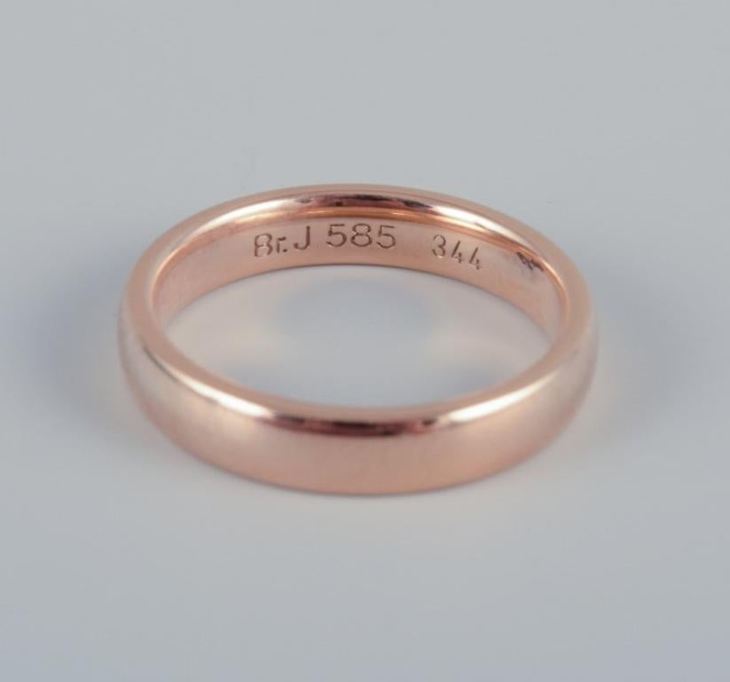 Bræmer Jensen, Danish goldsmith. 14-karat gold alliance ring. 1960s In Excellent Condition For Sale In bronshoj, DK