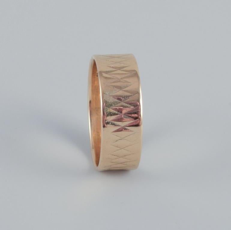 Women's Bræmer Jensen, Danish goldsmith. 14 karat gold ring in modernist design.