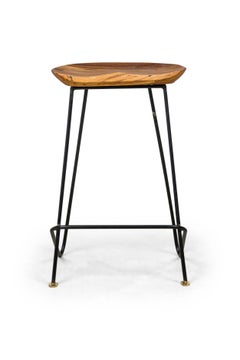 "Braga" Sgabelli contemporanei/moderni in legno naturale e bronzo