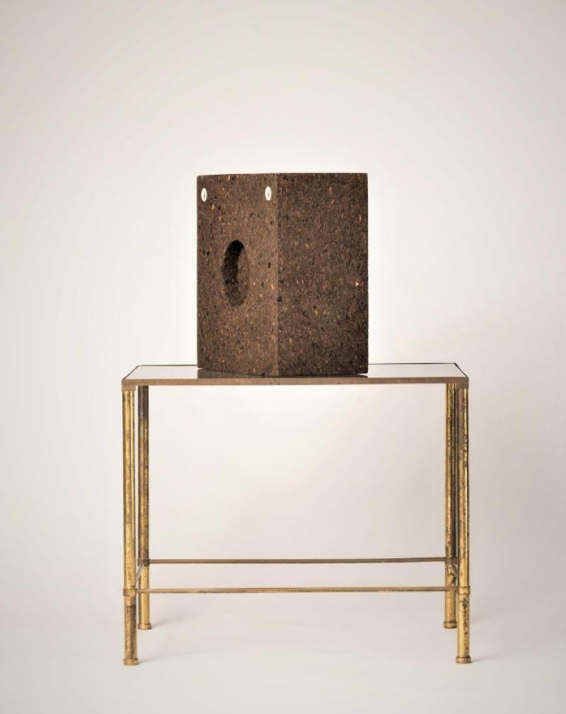 Portuguese Braga Solid Burnt Cork Minimalist Lamp & Sconce by Facto Atelier Paris For Sale