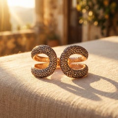 Brahmfeld & Gutruf Cognac Diamond Pavé Cuff in 18K Rose Gold