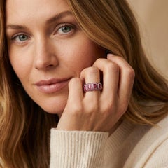 Brahmfeld & Gutruf Collection Pavé Nouveau Ruby Ring in 18k White Gold