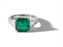 Brahmfeld & Gutruf Étapes Sambia Smaragd & Diamant 18K Weißgold Band Ring