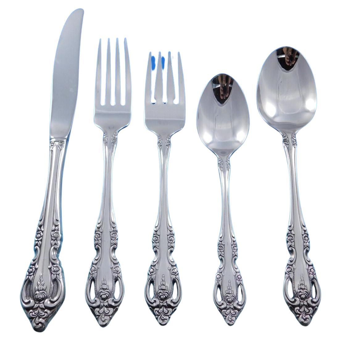 Brahms by Oneida Stainless Steel Flatware Set for 8 Service 43 pieces For Sale