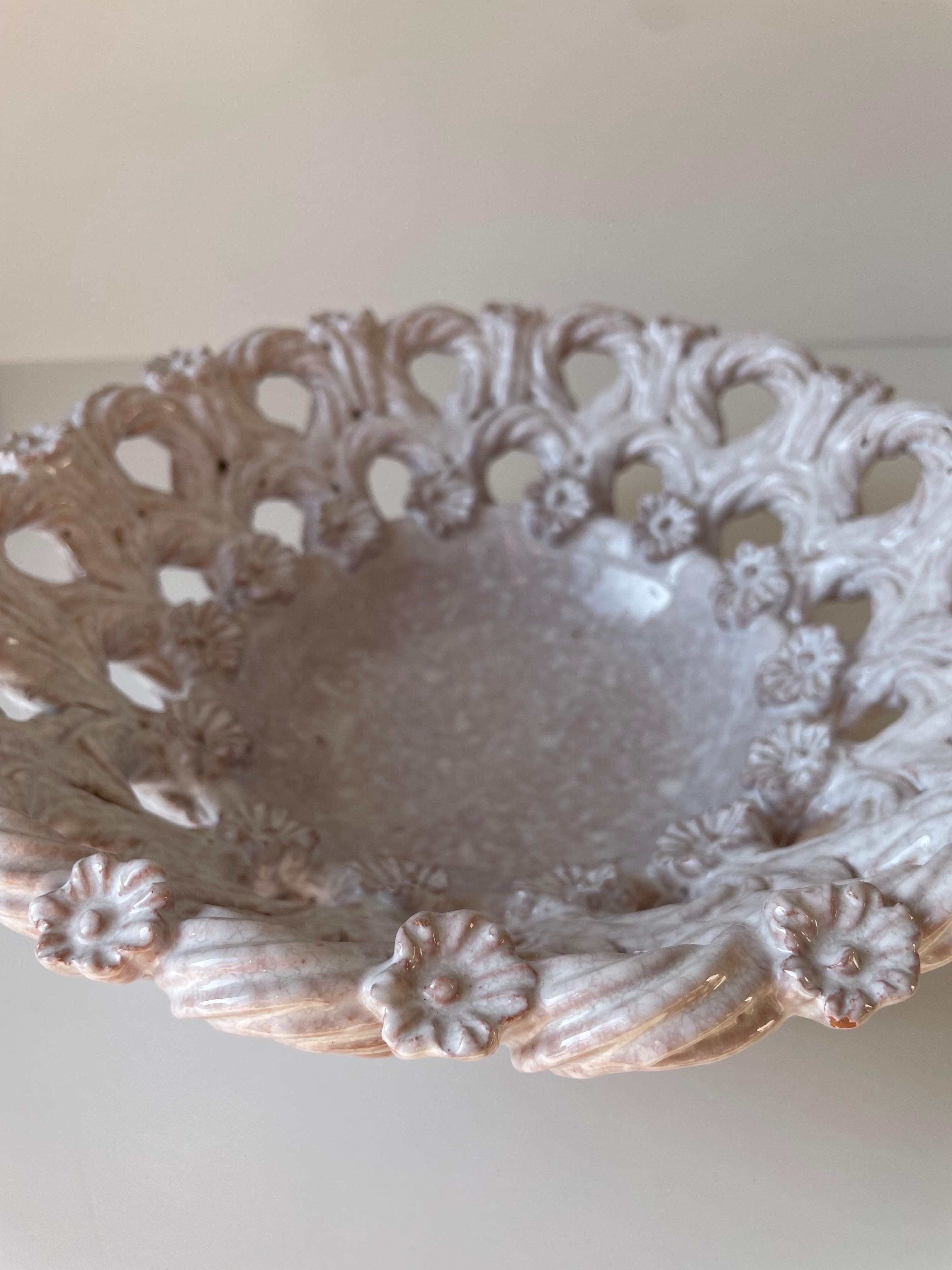 Italian 1950s Braided Ceramic Decorative Bowl For Sale 14