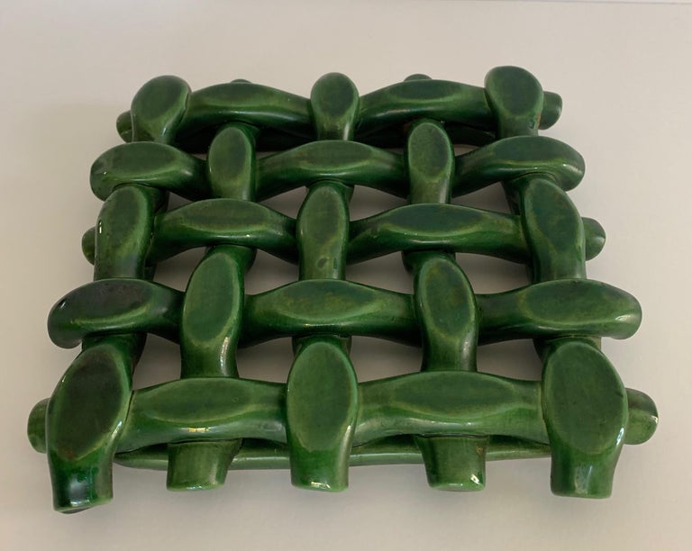 Braided Ceramic Trivet from Portugal For Sale at 1stDibs