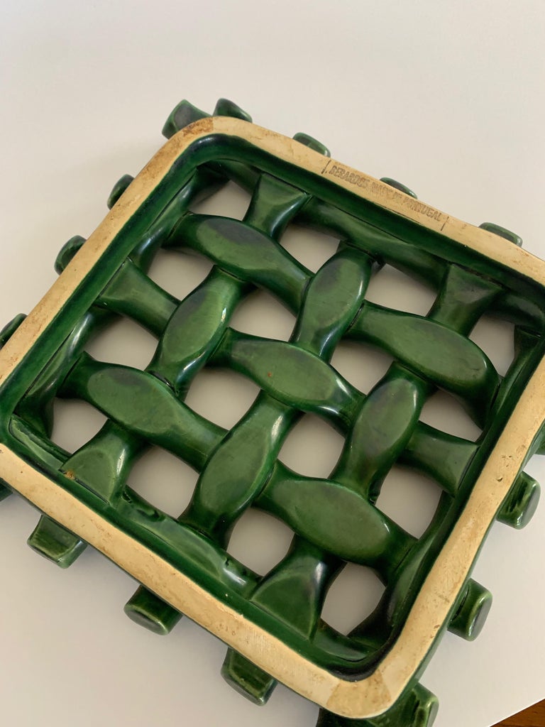 Braided Ceramic Trivet from Portugal For Sale at 1stDibs