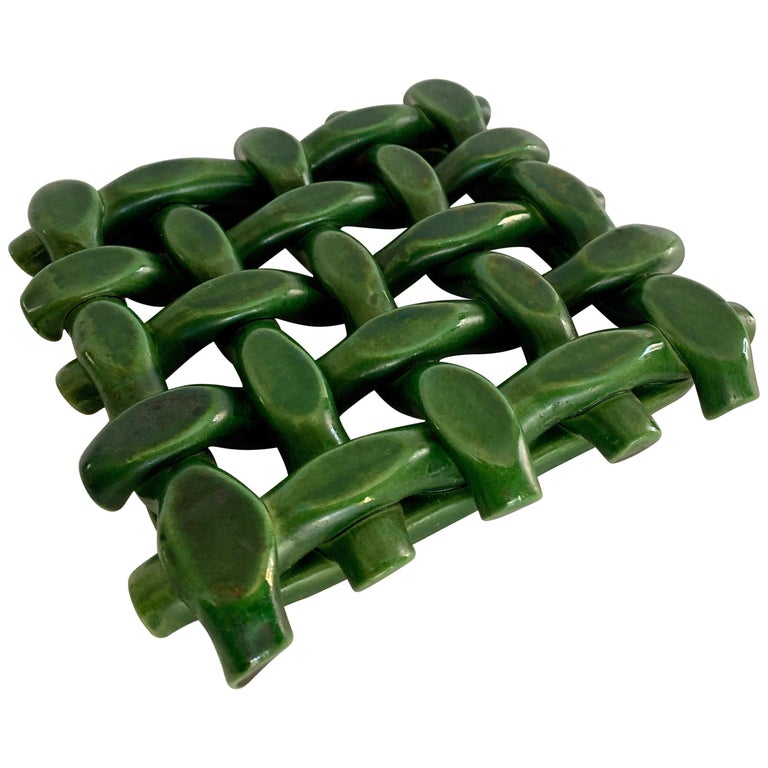 Braided Ceramic Trivet from Portugal For Sale at 1stDibs