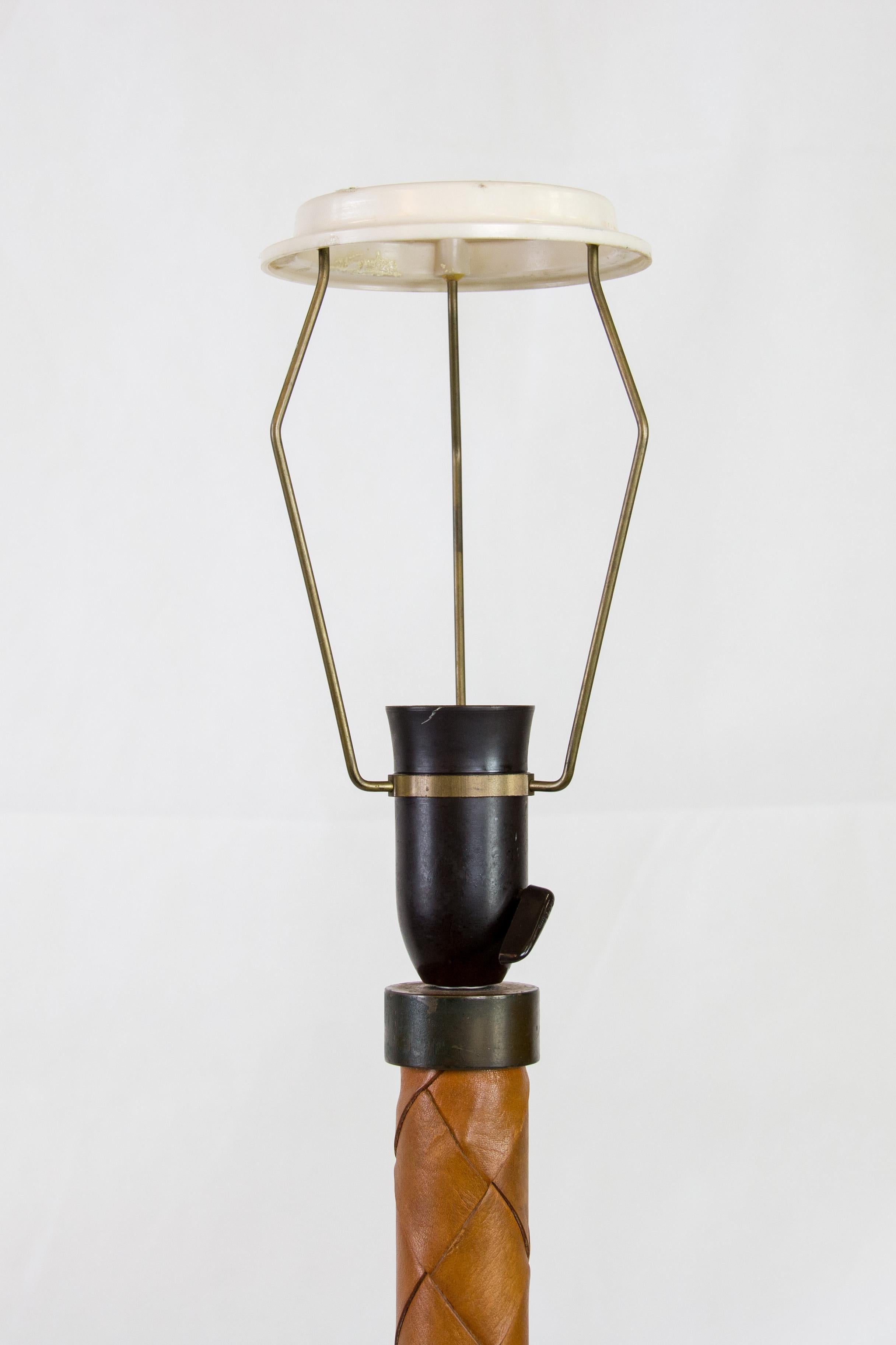 Danish Braided Copper & Leather Floor Lamp by Jo Hammerborg for Fog & Morup For Sale