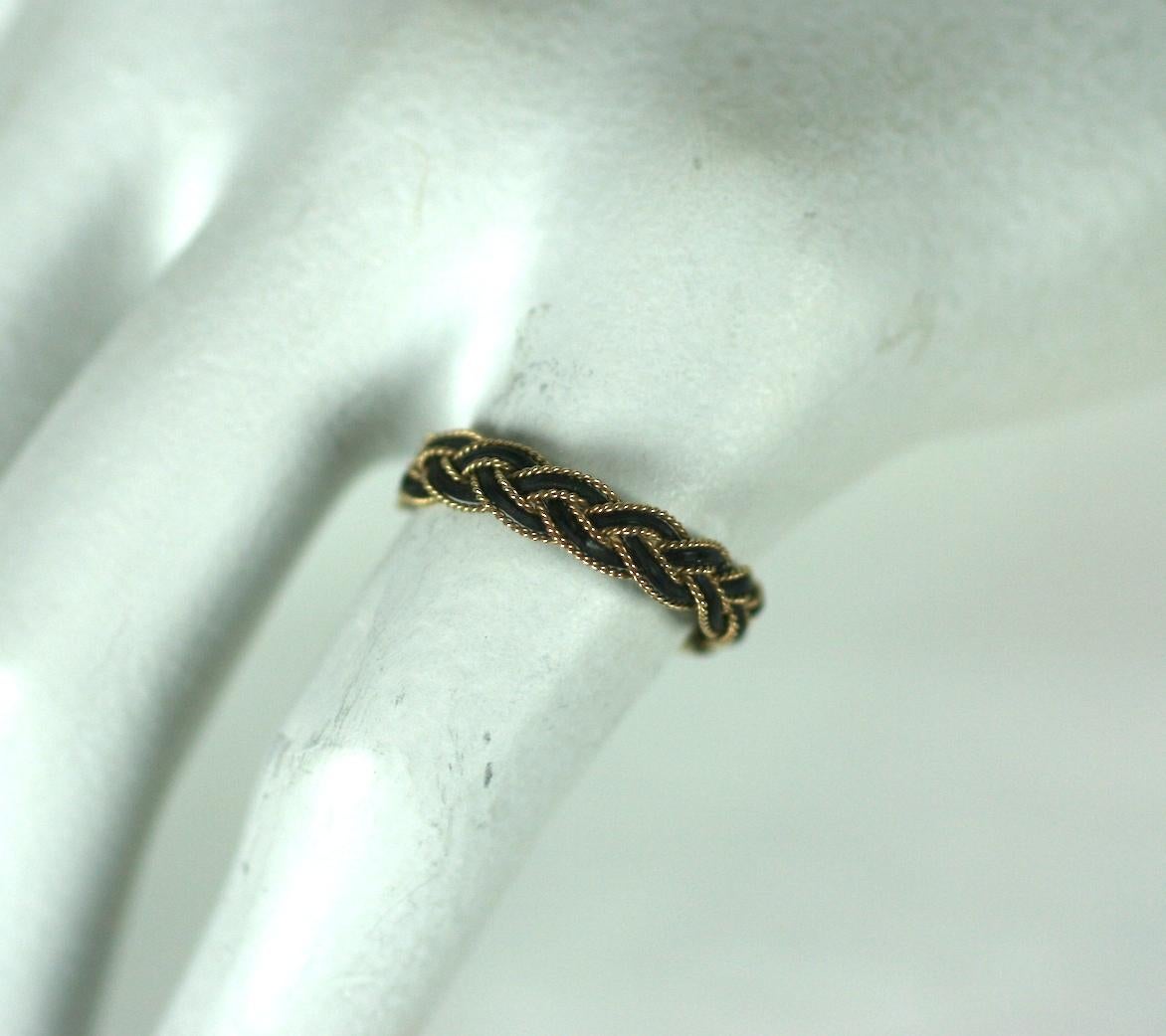 Braided Gold and Elephant Hair Ring 3
