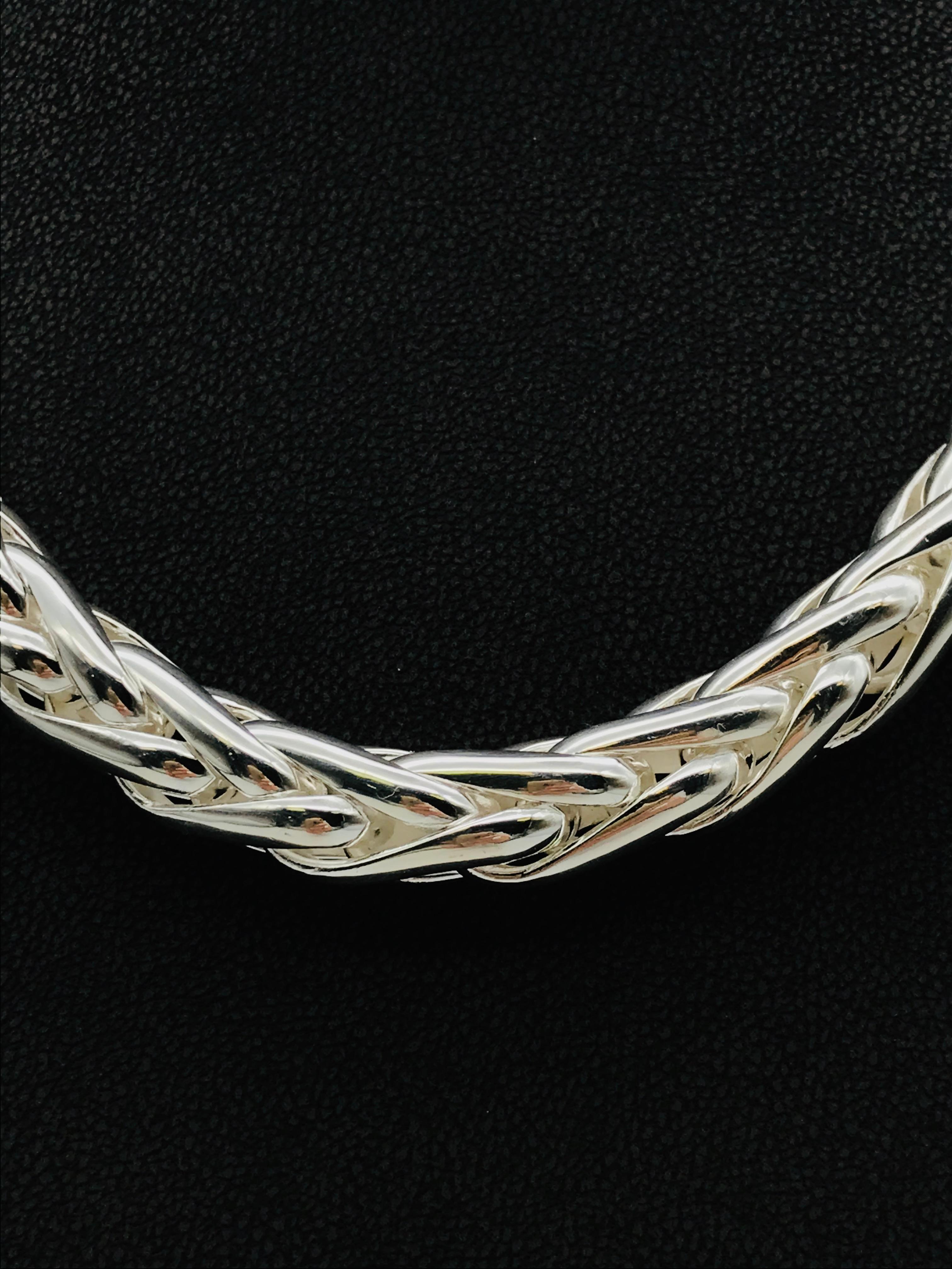 Braided Mesh Silver Necklace
Solid Lobster clasp
Weight of Silver : 214 gr 
