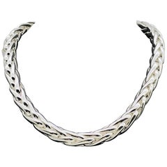 Braided Mesh Silver Necklace