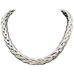 Geflochtene Mesh-Silber-Halskette