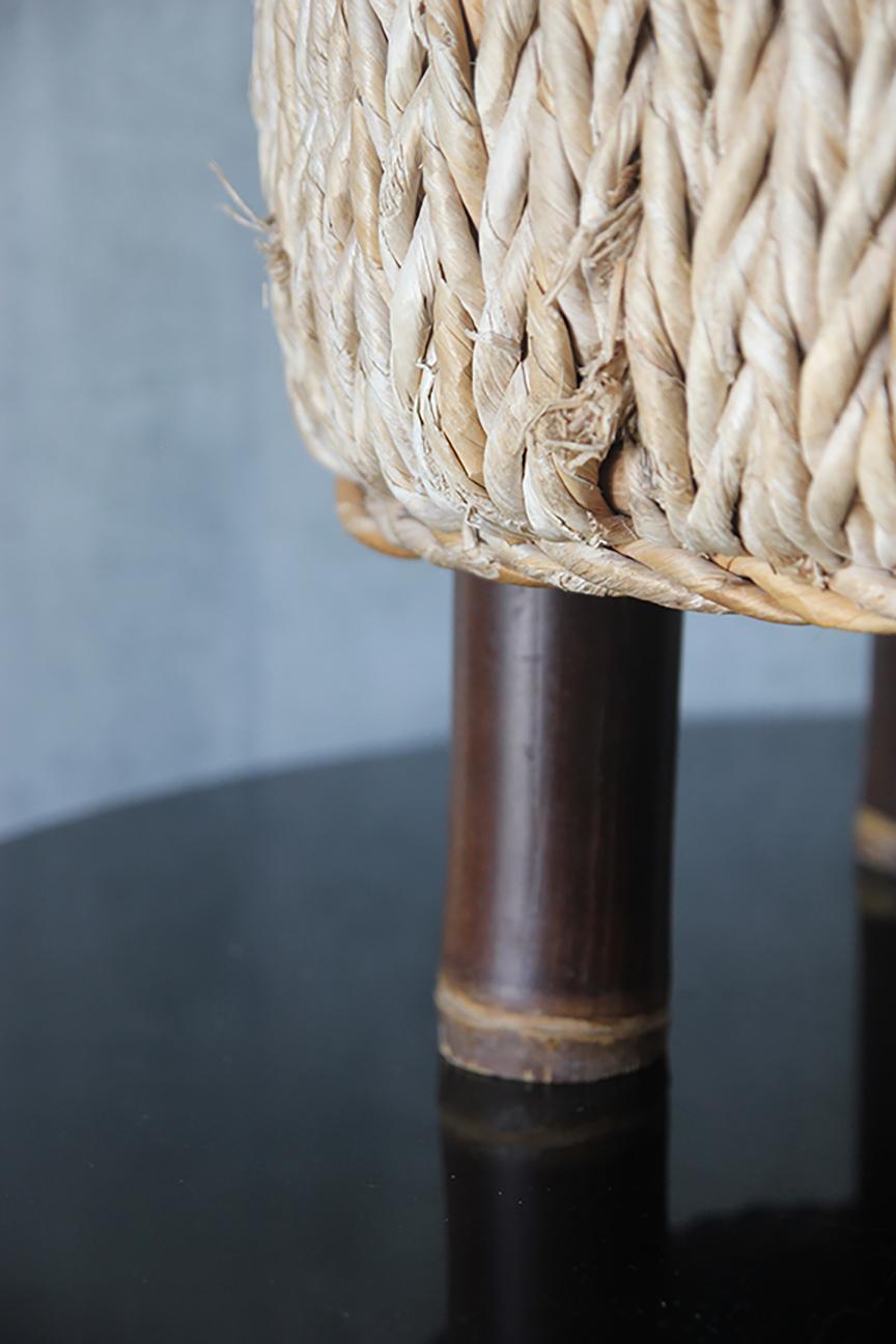Pouf tressé à la manière d'Adrien Audoux et Frida Minet en vente 5