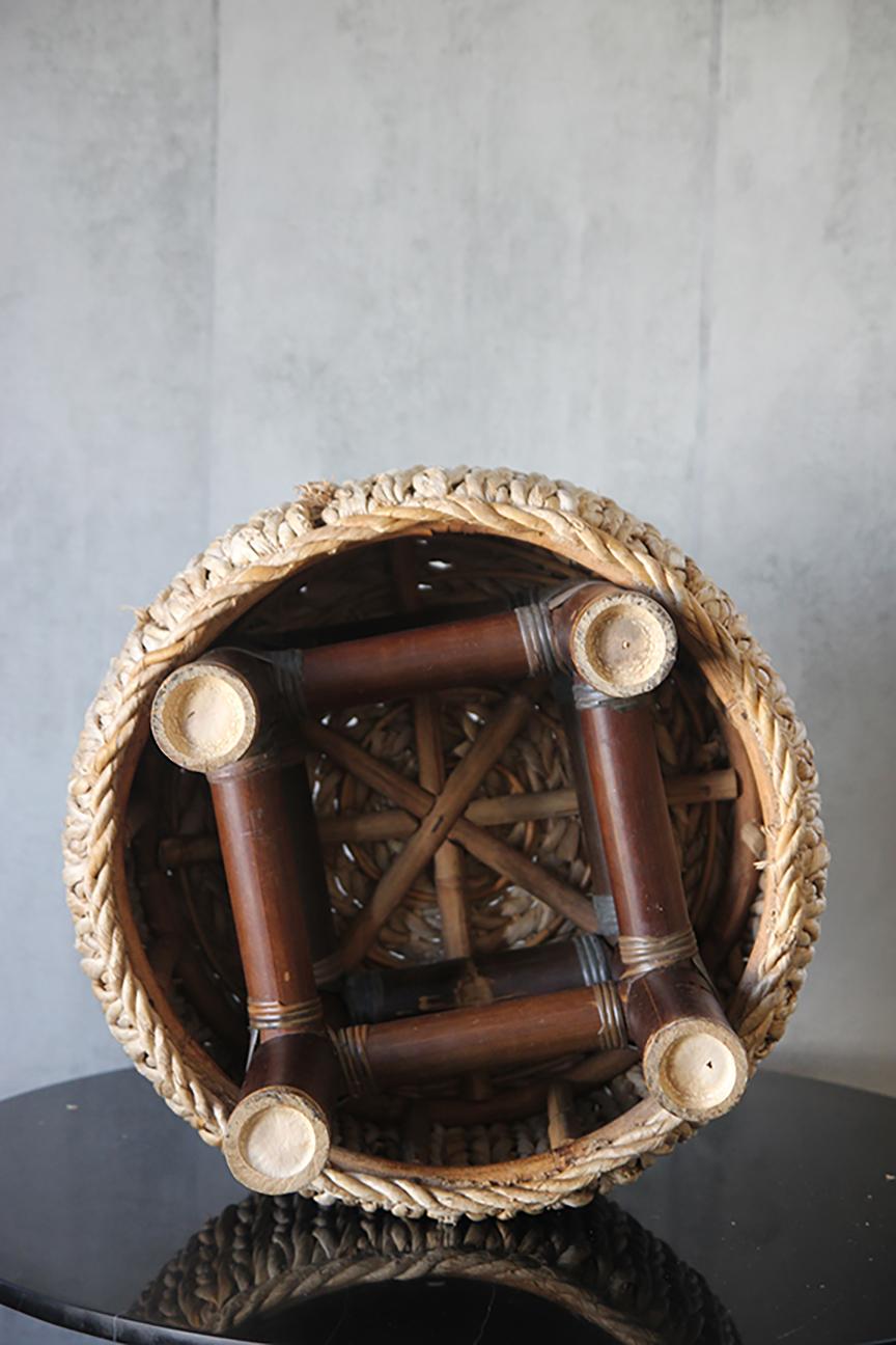 Pouf tressé à la manière d'Adrien Audoux et Frida Minet en vente 2