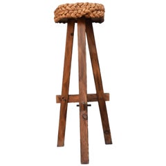 Braided Rattan Bar Stool, 1940