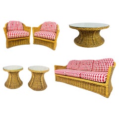 Braided Rattan Living Room Set by Wicker Works