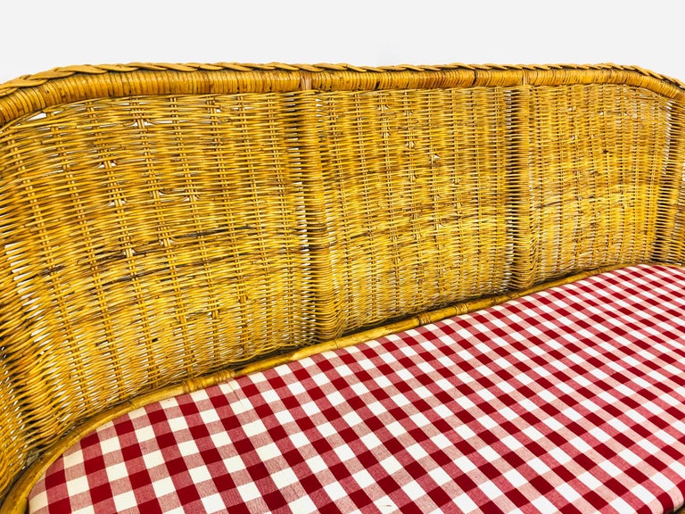 Braided Rattan Sofa by Wicker Works For Sale 8