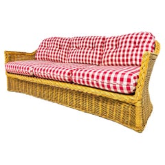 Used Braided Rattan Sofa by Wicker Works