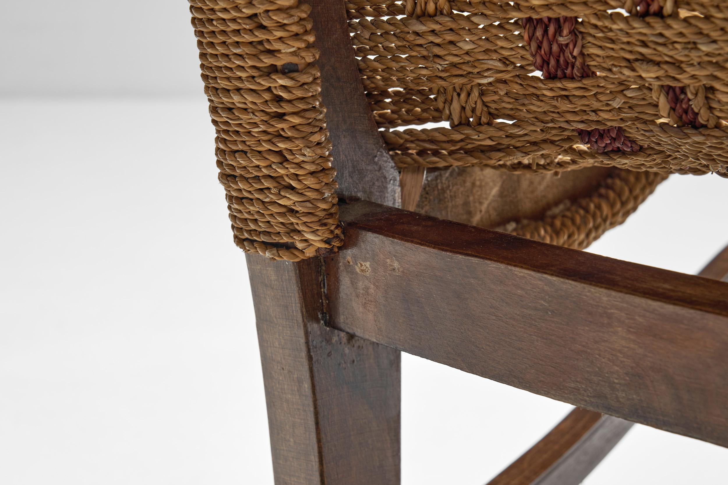 Fauteuil en corde tressée à la manière d'Erich Diekmann, The Netherlands 1940s en vente 6