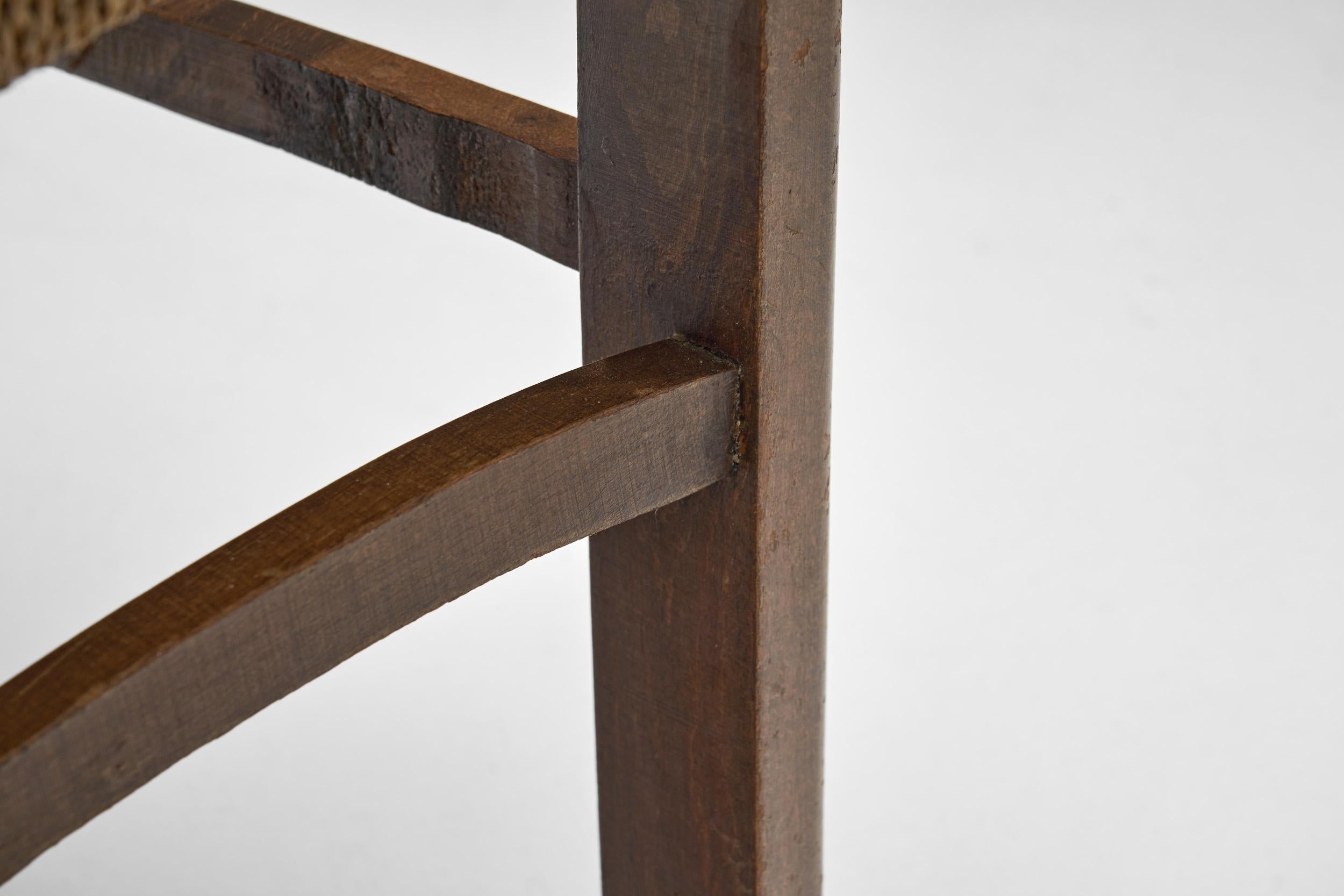 Fauteuil en corde tressée à la manière d'Erich Diekmann, The Netherlands 1940s en vente 8