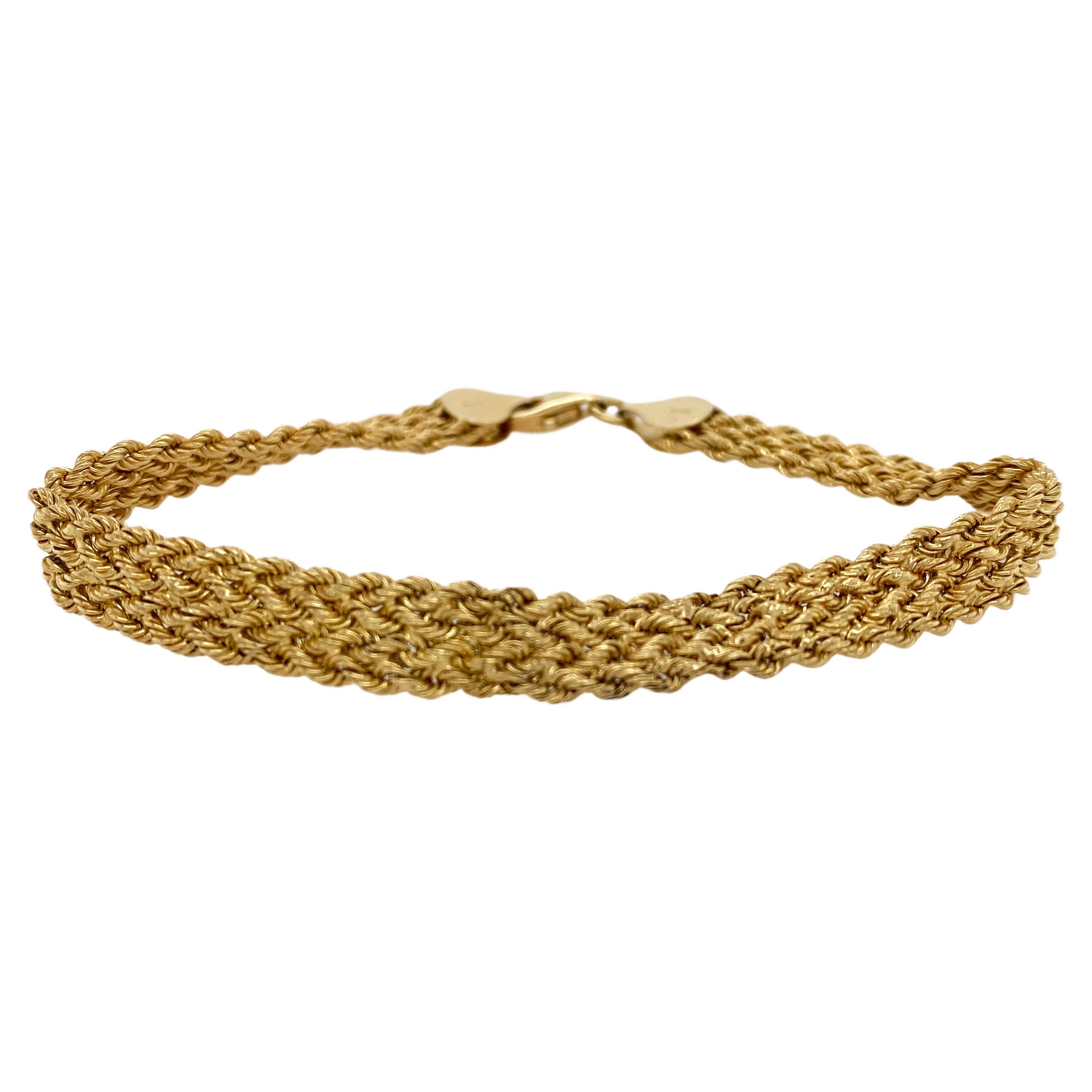 Antique American Braided Gold and Diamond Bracelet at 1stDibs