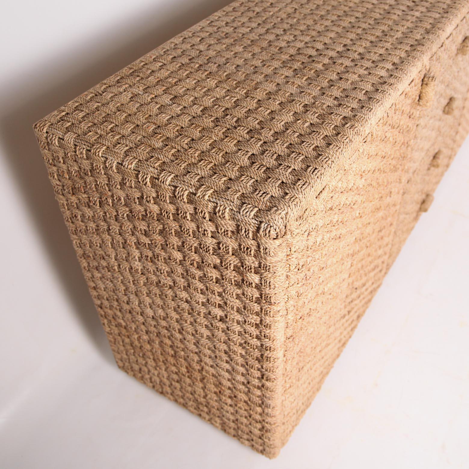 Braided seagrass sideboard For Sale 2