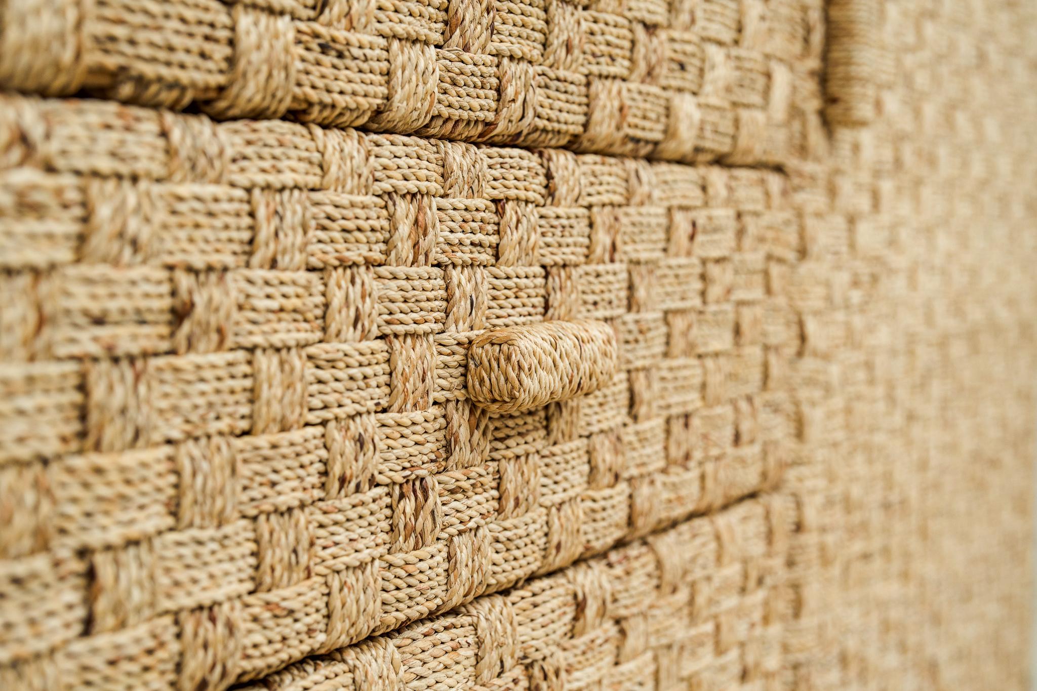Braided seagrass sideboard For Sale 6