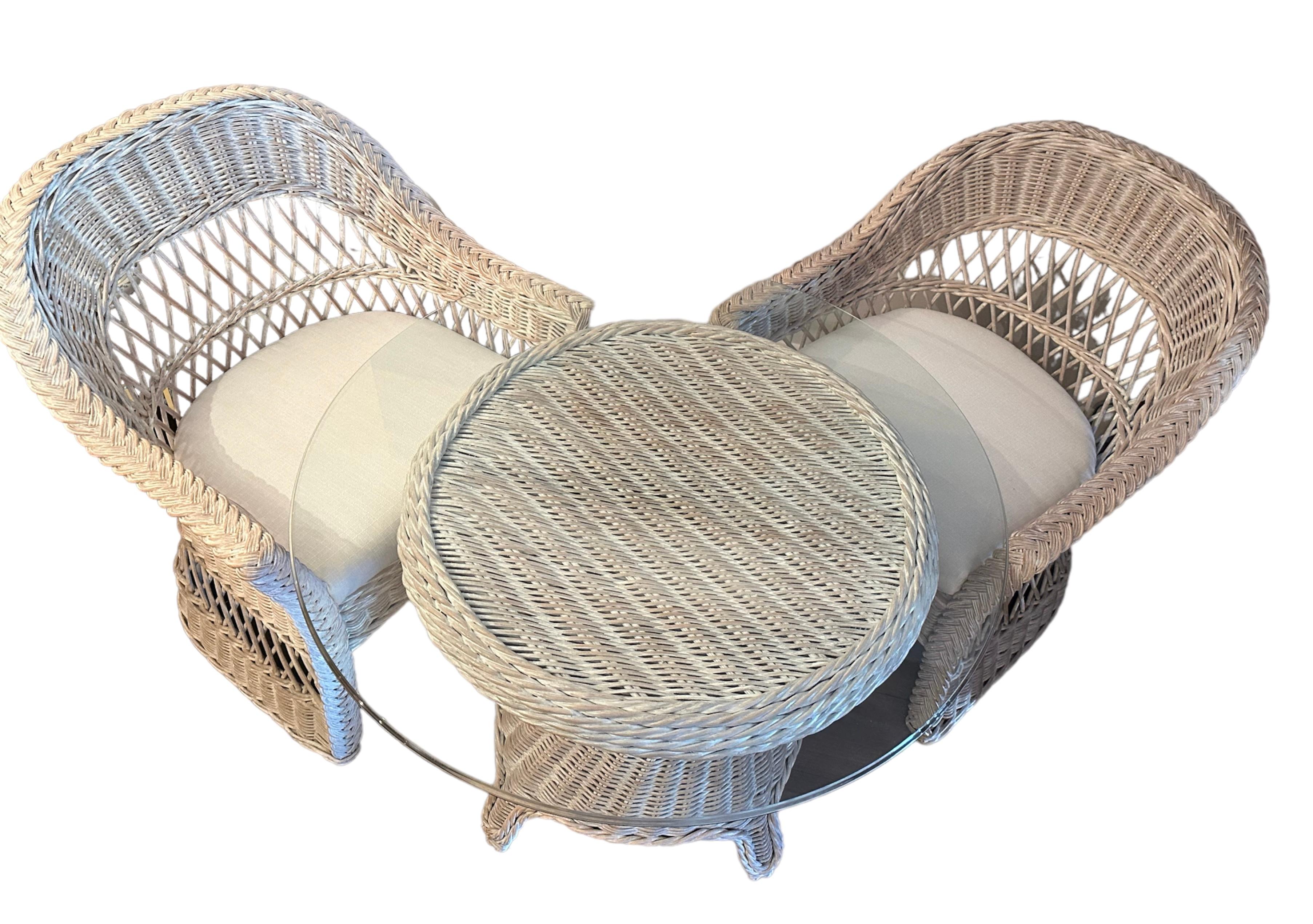 Hand-Woven Braided Wicker 3 Piece Dinette by Henry Link