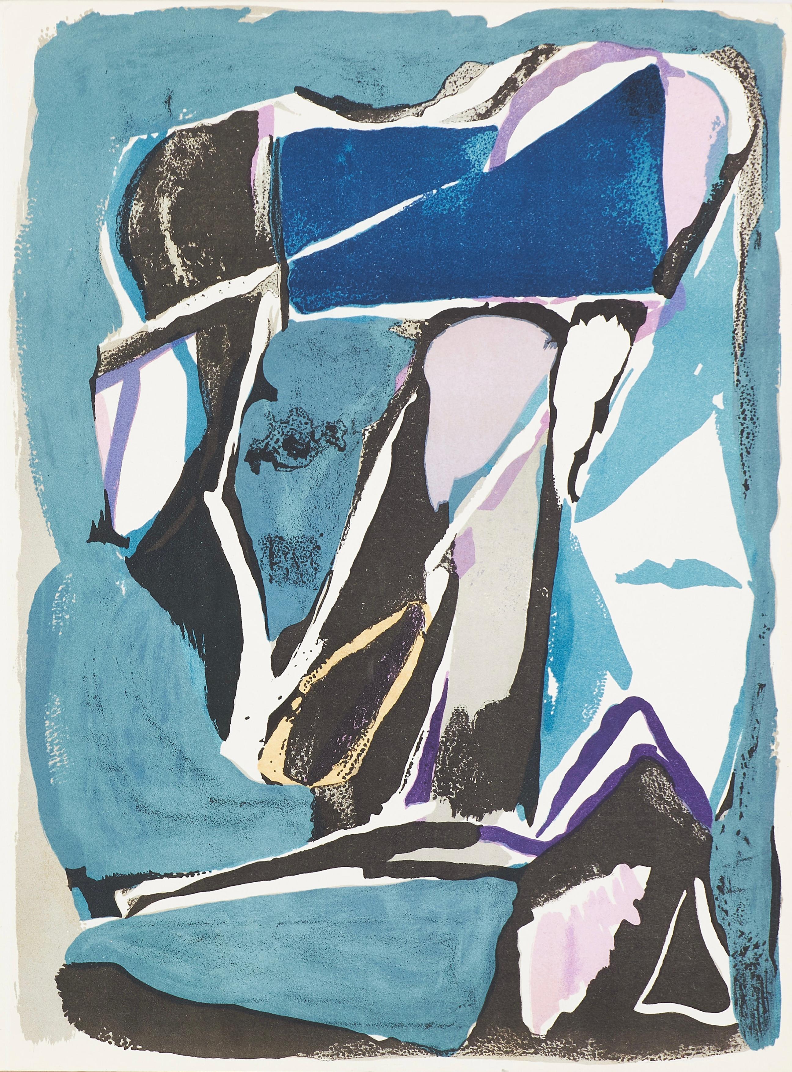 Abstract Print di Bram Van Velde - Composizione, Derrière le miroir