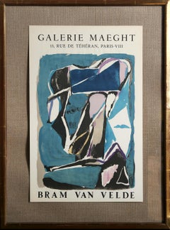 Vintage Exhibition Galerie Maeght, Lithograph Poster by Bram van Velde
